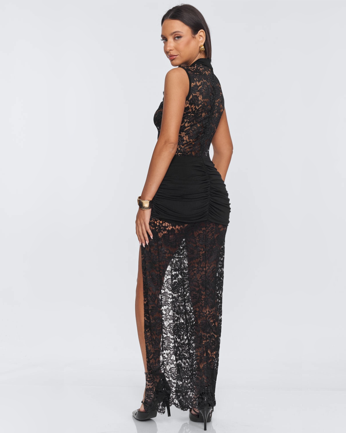 Roxanne Slit Lace Maxi Dress